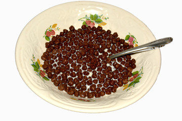 balls with milk in a plate insulation