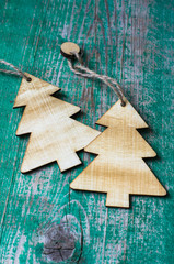 Rustic wooden holiday decorations