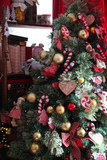 "beautiful living room decorated for Christmas" Stockfotos und