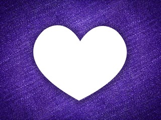 art white heart on grunge blue illustration background