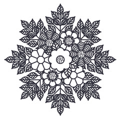 Flower and leaves icon. Plant floral garden nature and decoration theme. Isolated design. Vector illustration