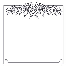 Decorative frame with flower and leaves icon. Ornament border decoration and card theme. Isolated design. Vector illustration