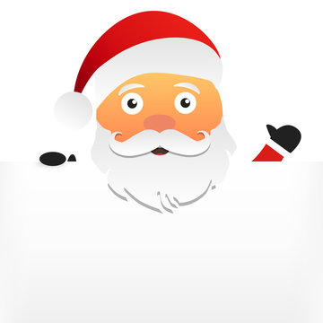 Christmas mockup with Santa Claus. Modern Christmas illustration. Seasonal greeting card