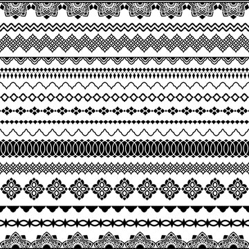 Vector seamless brushes for frames, dividers, borders. 