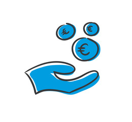 Obraz premium Stick Figure Series Icon / Geldsegen