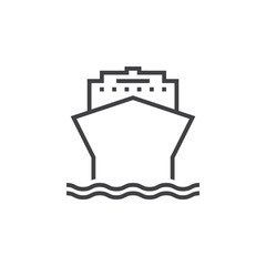 Cruise ship line icon, outline vector logo illustration, linear pictogram isolated on white