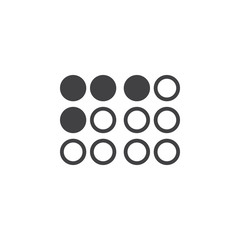 Braille symbol. icon vector, solid logo illustration, pictogram isolated on white