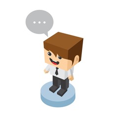 block isometric cartoon character
