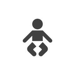 Baby icon vector, solid logo illustration, pictogram isolated on white