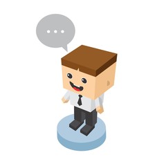 block isometric cartoon character