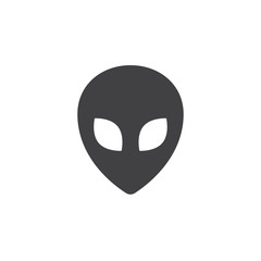 Alien icon vector, solid logo illustration, pictogram isolated on white