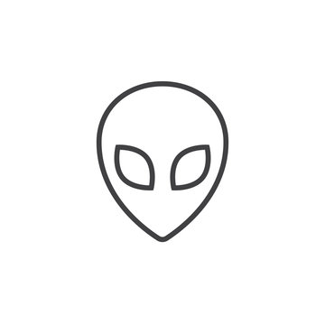 Alien line icon, outline vector logo illustration, linear pictogram isolated on white