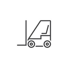 forklift line icon, lift truck outline vector logo illustration, linear pictogram isolated on white