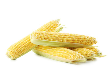 Sweet corns isolated on a white
