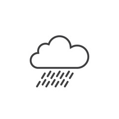 cloud rain line icon, outline vector logo illustration, linear pictogram isolated on white