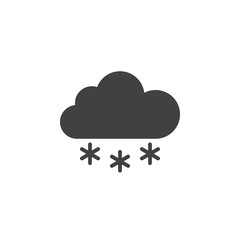 Cloud snow icon vector, solid logo illustration, pictogram isolated on white