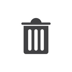 trash bin icon vector, delete solid logo illustration, pictogram isolated on white