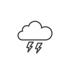 thunderstorm line icon, outline vector logo illustration, linear pictogram isolated on white
