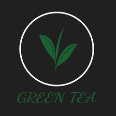 Obraz premium Green tea concept by use three colors and ground black.