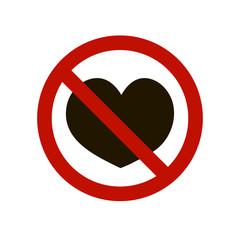 No love icon vector