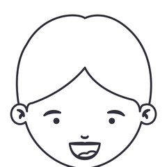 Boy cartoon face icon. Kid child little and people theme. Isolated design. Vector illustration