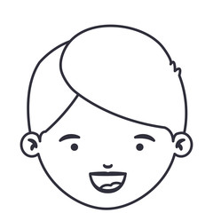 Boy cartoon face icon. Kid child little and people theme. Isolated design. Vector illustration