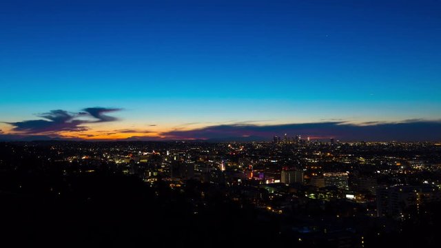 Hollywood and Los Angeles Sunrise Timelapse