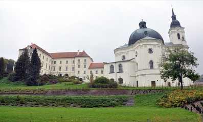 Fototapeta na wymiar Baroque churches, village Krtiny, Moravia, Czech Republic, Europe