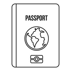 Passport icon. Outline illustration of passport vector icon for web