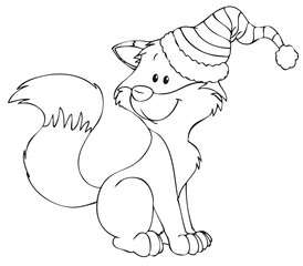 Süßer Fuchs mit Mütze