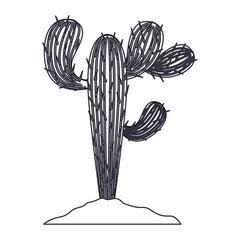 Cactus icon. Plant desert nature and decoration theme. Isolated design. Vector illustration