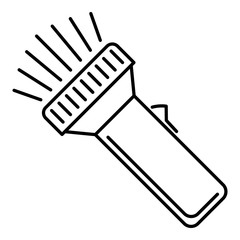 Flashlight icon. Outline illustration of flashlight vector icon for web