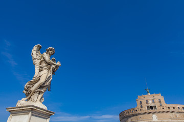 Sculpture on Sant Angelo Bridge in Rome