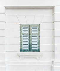 Green wooden window.