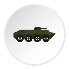 Armored troop-carrier icon. Flat illustration of troop-carrier vector icon for web design