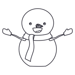 Snowman cartoon icon. Merry christmas season celebration and decoration theme. Isolated design. Vector illustration