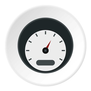 Small speedometer icon. Flat illustration of small speedometer vector icon for web