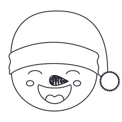 Snowman cartoon icon. Merry christmas season celebration and decoration theme. Isolated design. Vector illustration