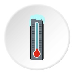 Thermometer with low temperature icon. Flat illustration of thermometer with low temperature vector icon for web