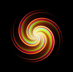 Illustrazione di una spirala colorata su sfondo nero