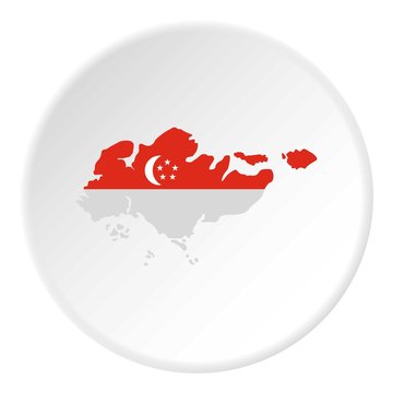 Map of Singapore icon. Flat illustration of map of Singapore vector icon for web