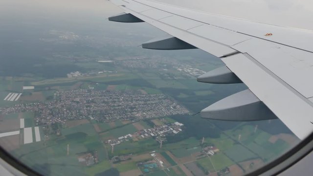 Arplane wing landscape