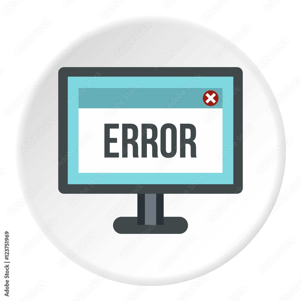 Poster monitor error icon. flat illustration of monitor error vector icon for web