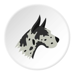 Great dane dog icon. Flat illustration of great dane dog vector icon for web