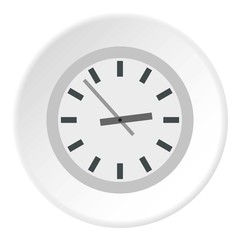 Wall clock icon. Flat illustration of wall clock vector icon for web