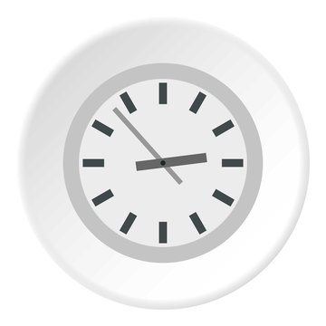 Wall clock icon. Flat illustration of wall clock vector icon for web