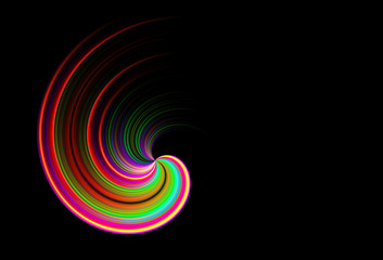 Illustrazione di una spirala colorata su sfondo nero