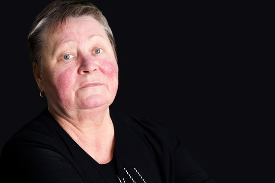 Unhappy, Sad Senior Woman, Isolated Studio Portrait