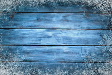 Winter wooden background