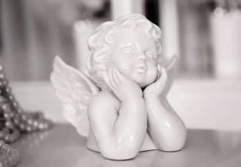 Christmas angel tenderly looking